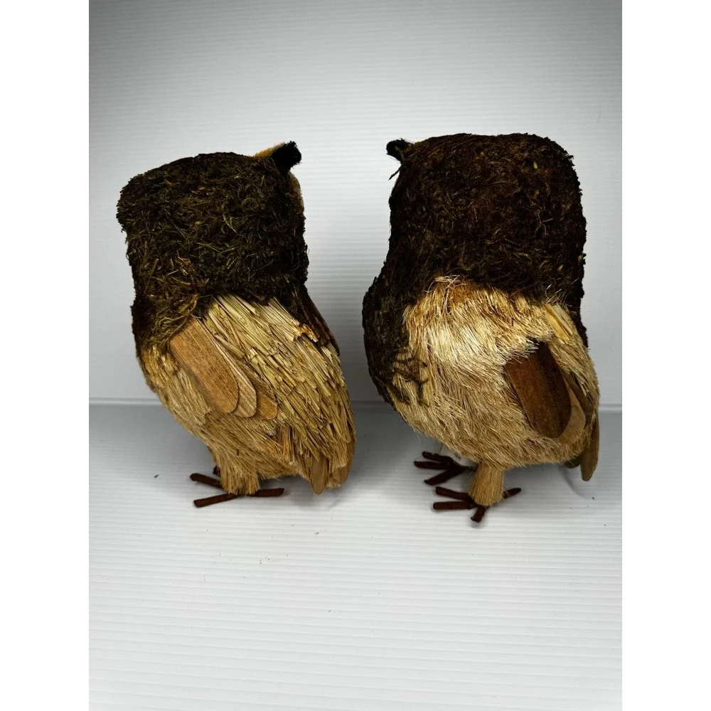 Lot Of 2 Pottery Barn Lg Lightweight Woodland Twig Owl Figurine Autumn Decor NWT